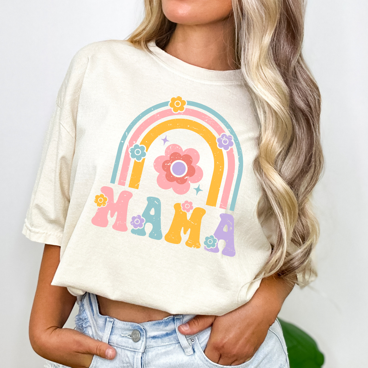 Floral Rainbow Mama DTF Transfer