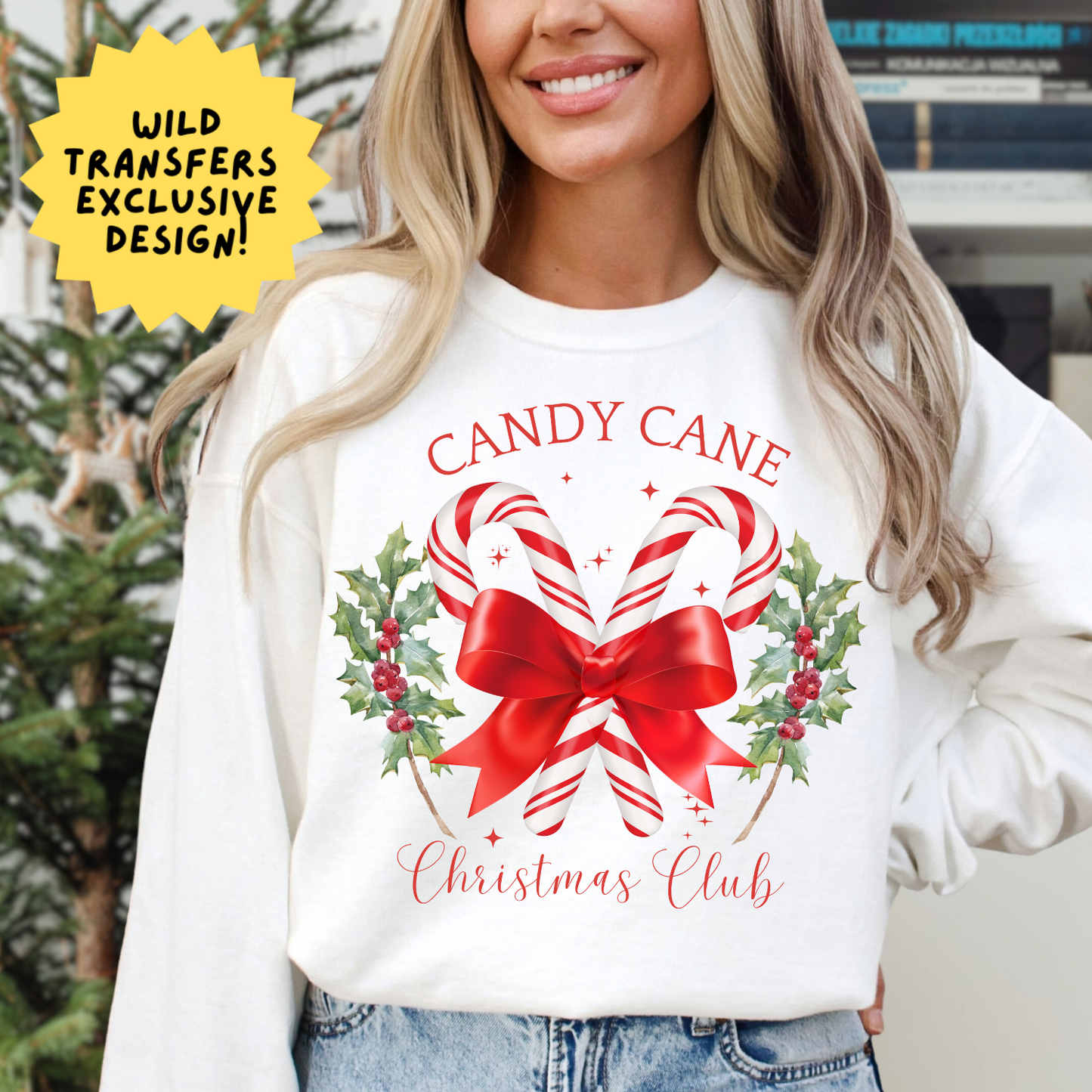 Candy Cane Christmas Club DTF Transfer