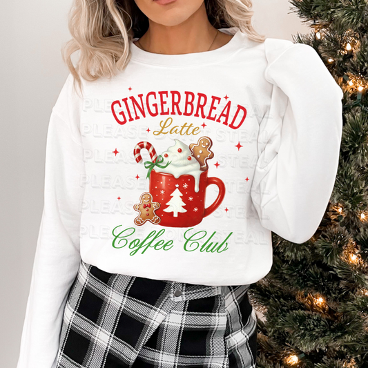 Gingerbread Latte Coffee Club DTF Transfer