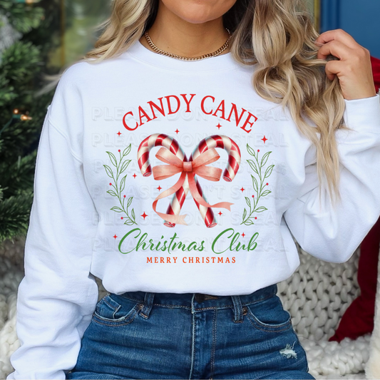 Candy Cane Christmas Club DTF Transfer