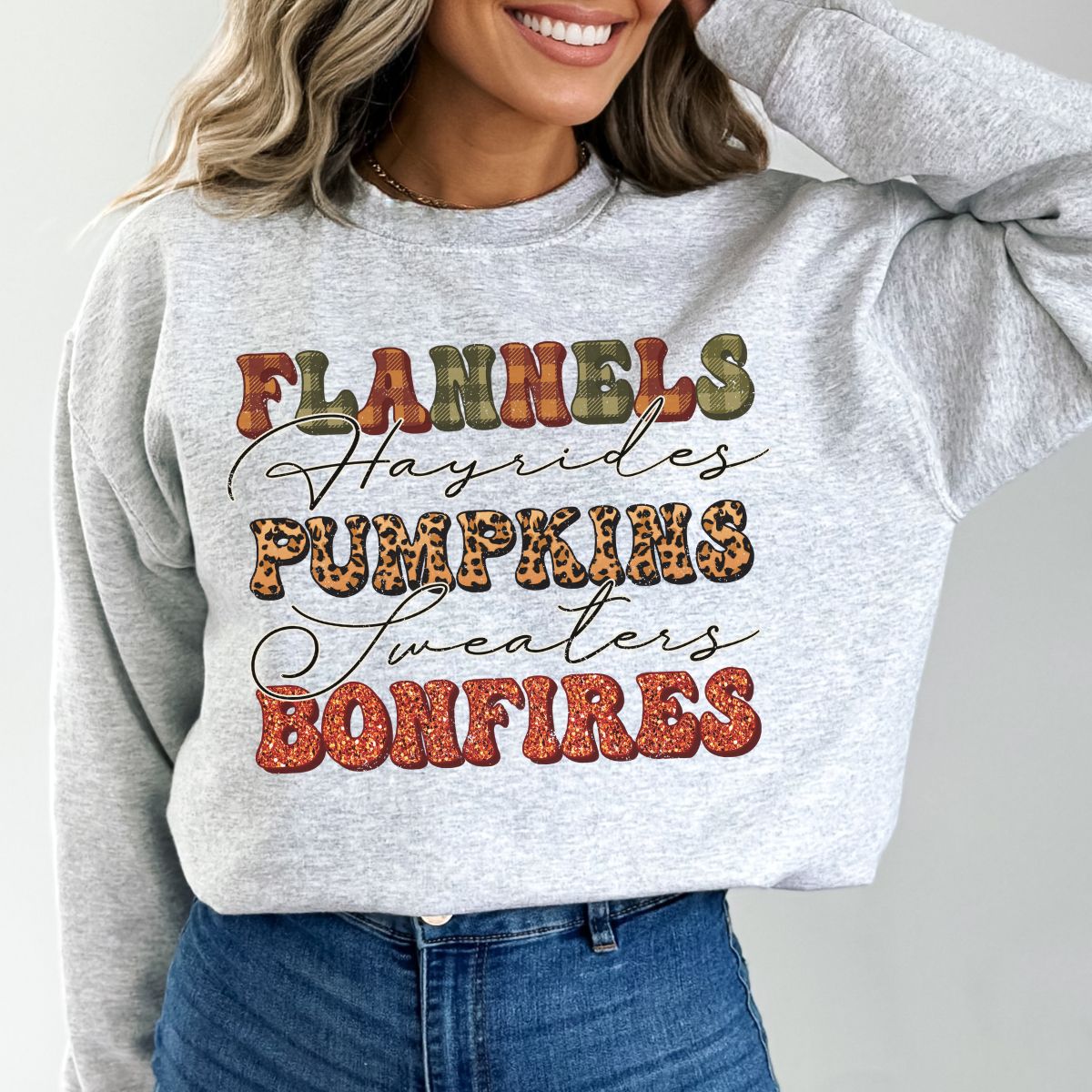 Flannels Hayrides Pumpkins DTF Transfer