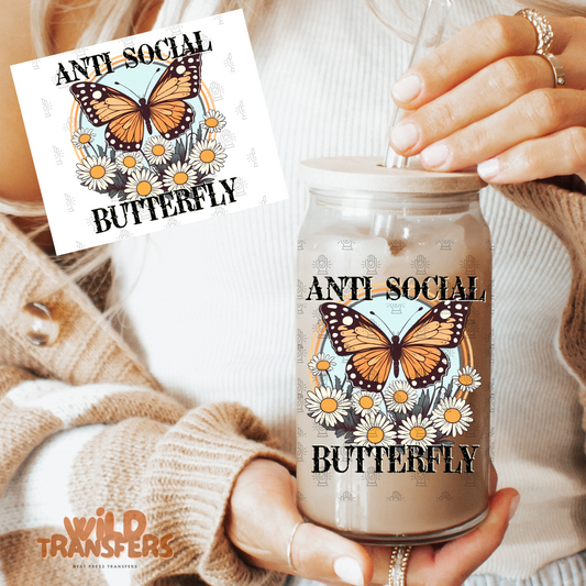 Anti Social Butterfly UV DTF Single Transfer