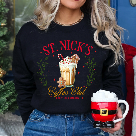 St Nicks Coffee Club DTF Transfer