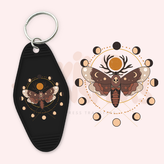 Celestial Moth UV DTF Motel Keychain Transfer Wild Transfers