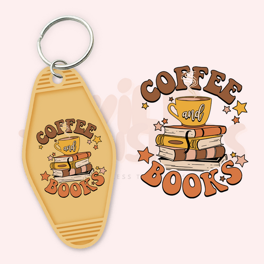 Coffee and Books UV DTF Motel Keychain Transfer Wild Transfers