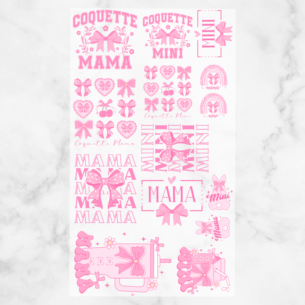 Coquette Mama Mini DTF Themed Sheet - 56 x 100cm