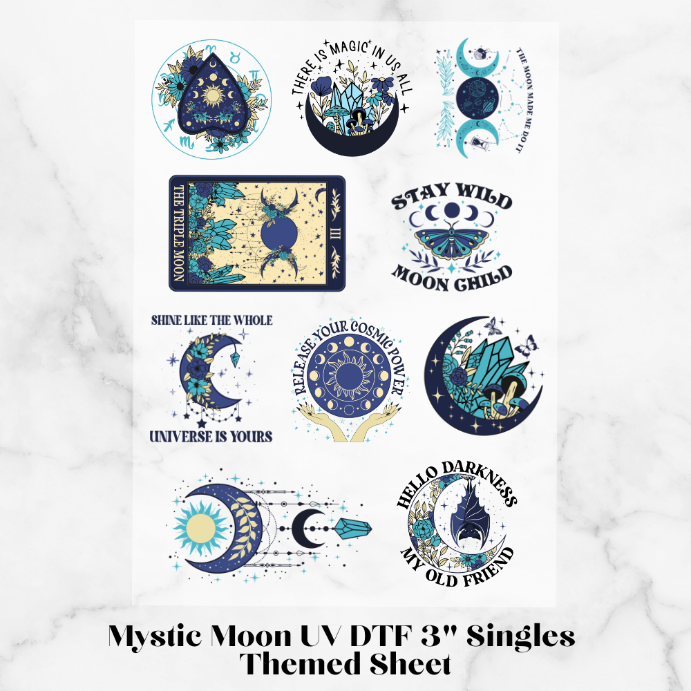 Mystic Moon UV DTF 3" Singles Themed Sheet