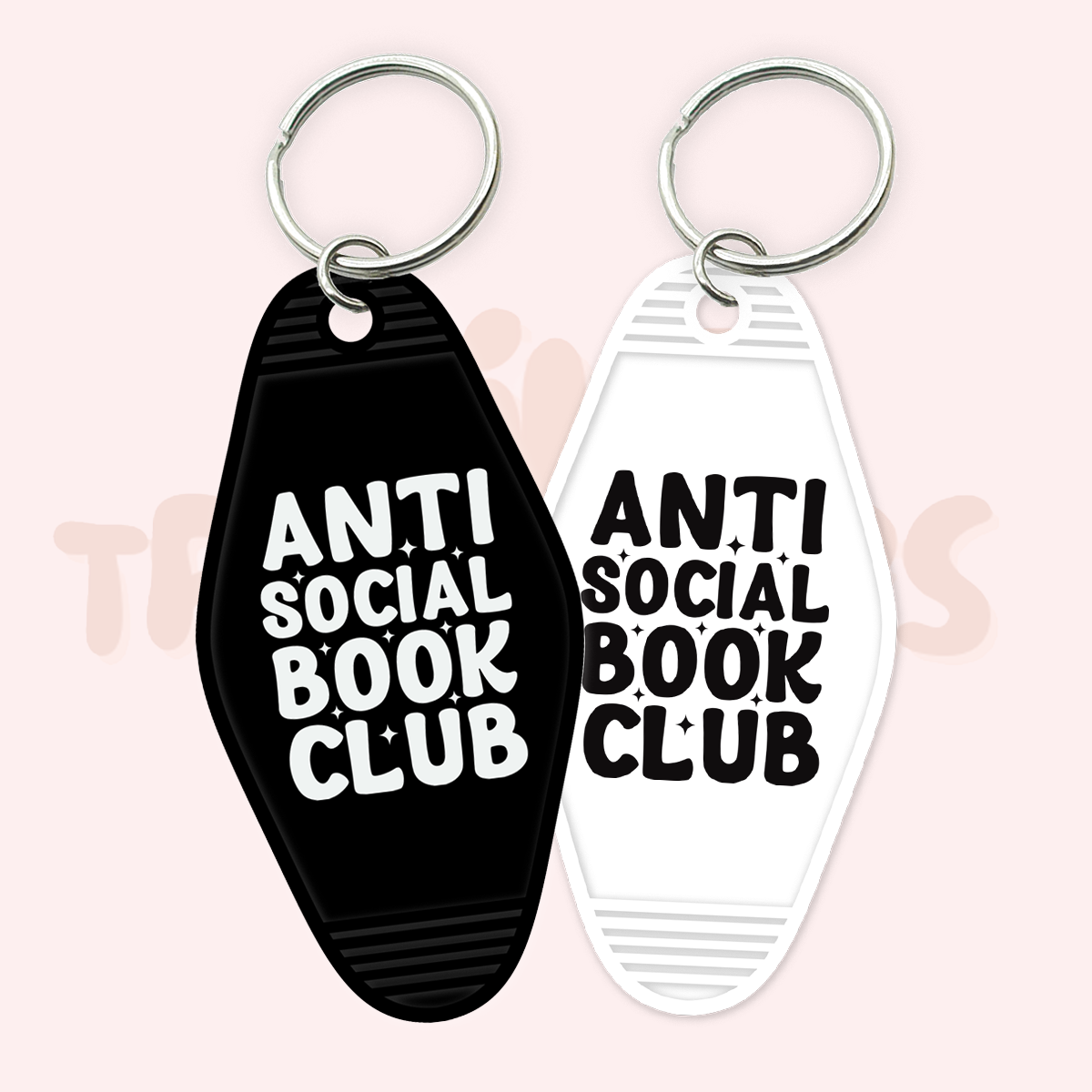 Anti Social Book Club UV DTF Motel Keychain Transfer