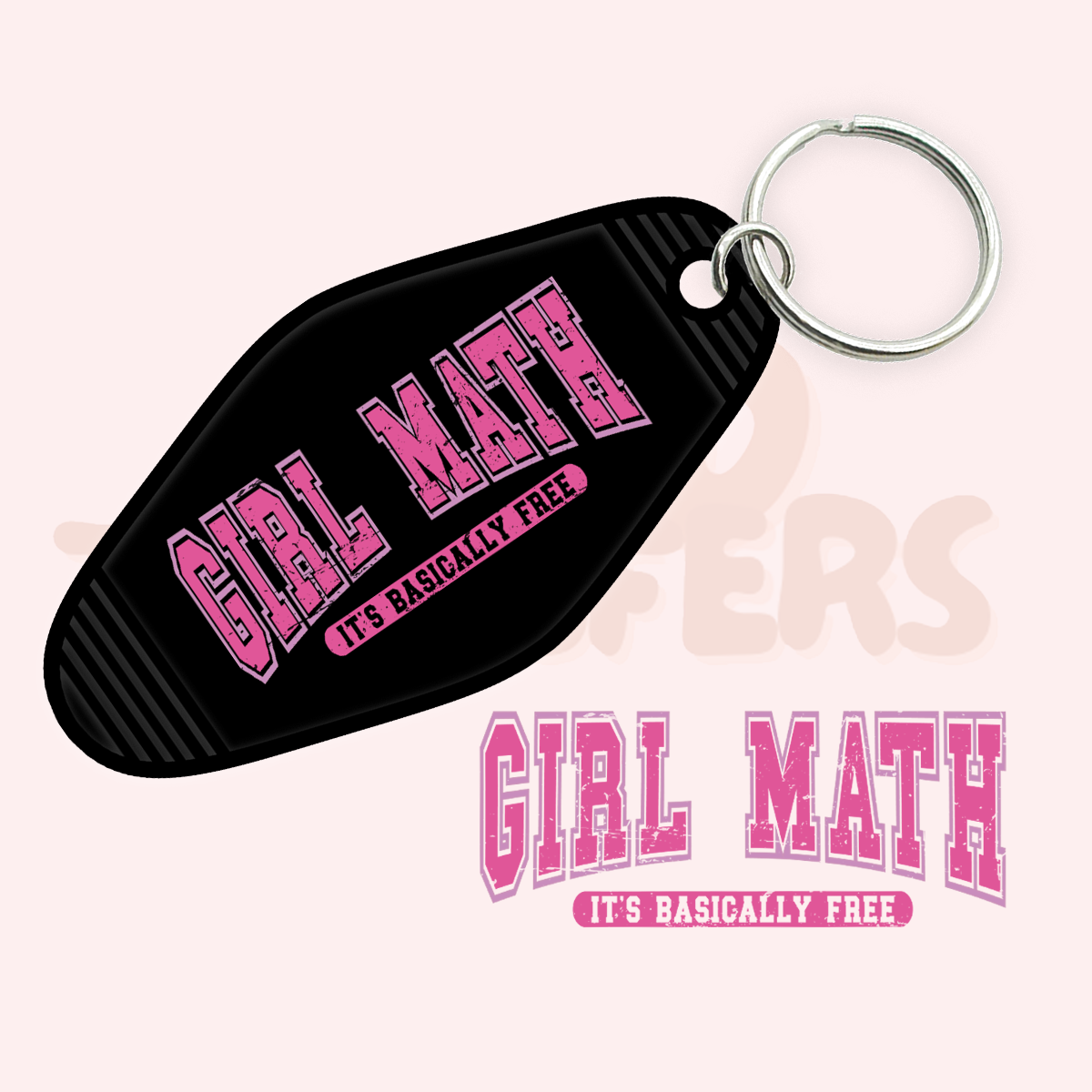 Girl Math UV DTF Motel Keychain Transfer