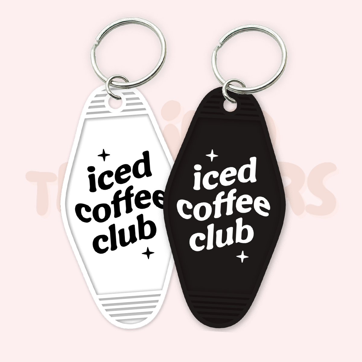 Iced Coffee Club UV DTF Motel Keychain Transfer