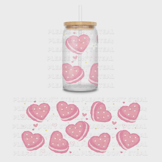 Macaron Hearts UV DTF 16oz Wrap