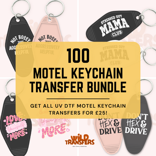 100 UV DTF Motel Keychain Transfer Bundle